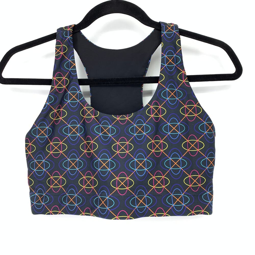 Terez Racerback Sports Bra Womens Size Small Navy With Atomic Print